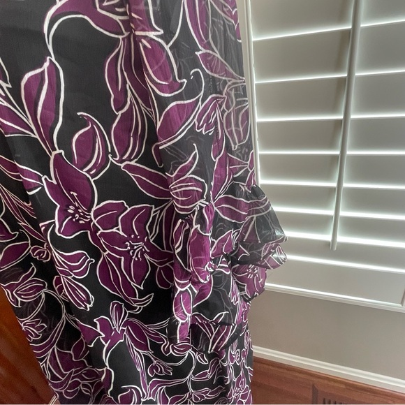 Calvin Klein Purple and Black Floral Dress - Picture 6 of 8